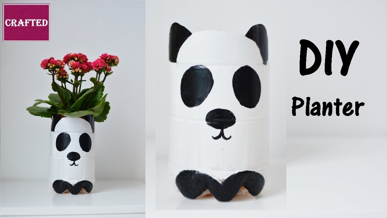 DIY Panda Planter Recycle waste plastic bottle प्लास्टिक के बोतल से