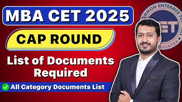 List of Documents required for MBA CET 2025 CAP Round | All Category Documents List #tarkashastra