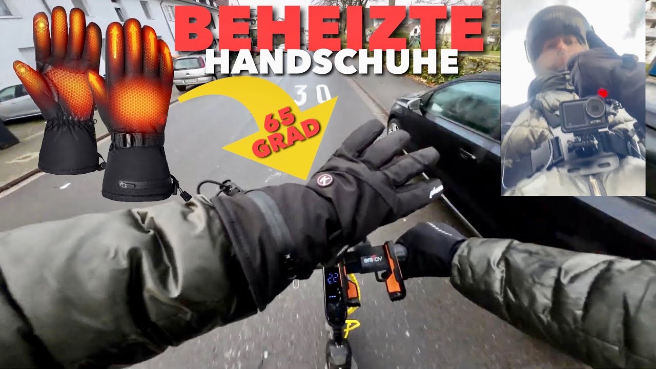 Elektr. beheizte Handschuhe im Test  - 0 Grad Celsius E-Scooter Tour - Wie warm bleiben die Hände ??