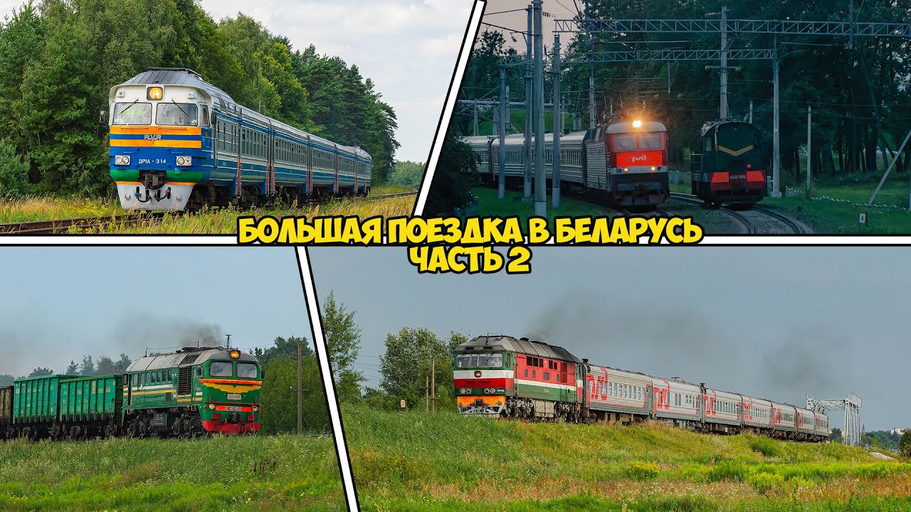 LDzNik. Большая поездка в Беларусь. Поезда в Беларуси: М62, 2ТЭ10МК/УК, ДР1А, ЧС4Т, поездка в РЖД