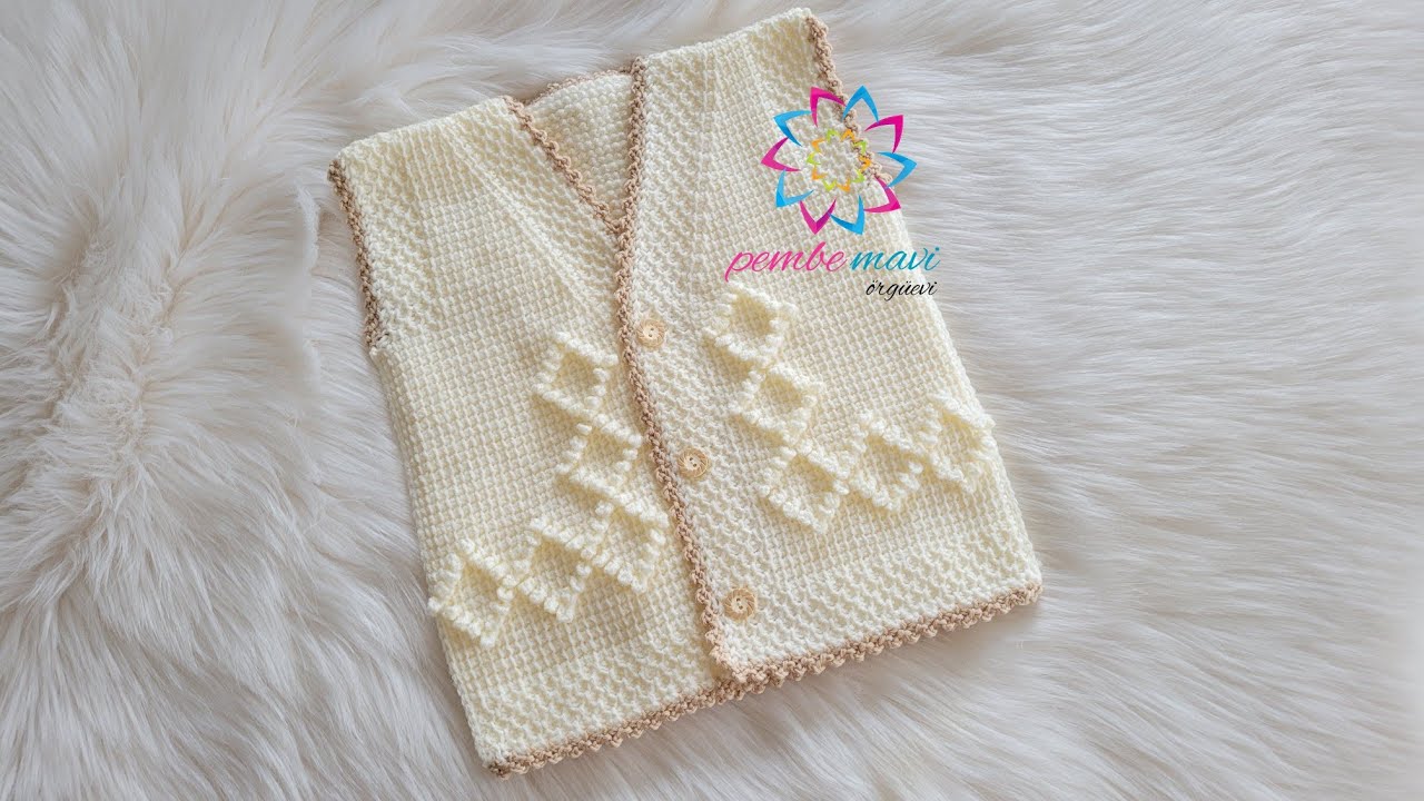 Tunus işi bebek yeleği😊Waistcoat For Baby..