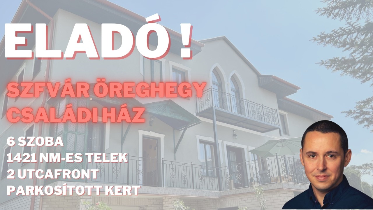 Székesfehérváron Öreghegyen, egyedi környezetben 338 nm-es családi ház 1421 nm-es telken ELADÓ!