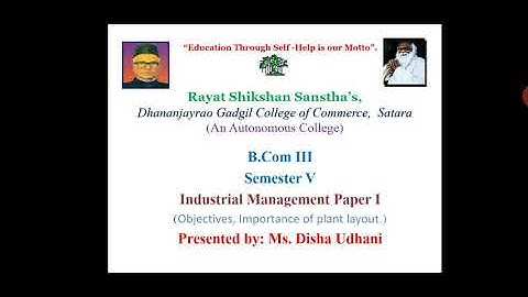 B.Com  III Semester V-Industrial Management Paper no 1 lecture no 7