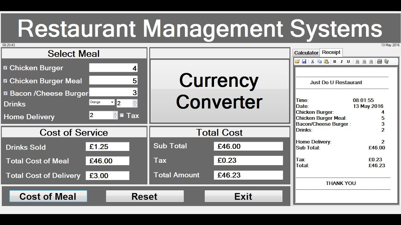 how to create restaurant management systems in c full tutorial