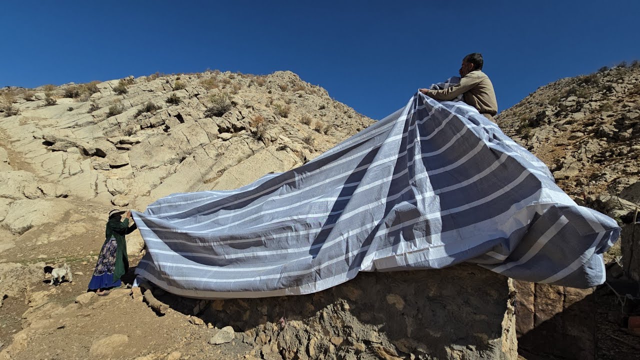 Nomadic Life | Covering Sheep Pens and Harvesting Organic Products from Nomads Farm in the Mountains