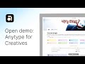 Open demo anytype for creative hobbyists  professionals