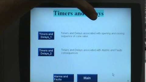 HMI Timers and Delays Screen Explanation