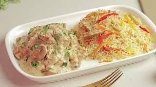 Creamy Mushroom Chicken Recipe With Vegetable Rice By SooperChef screenshot 5