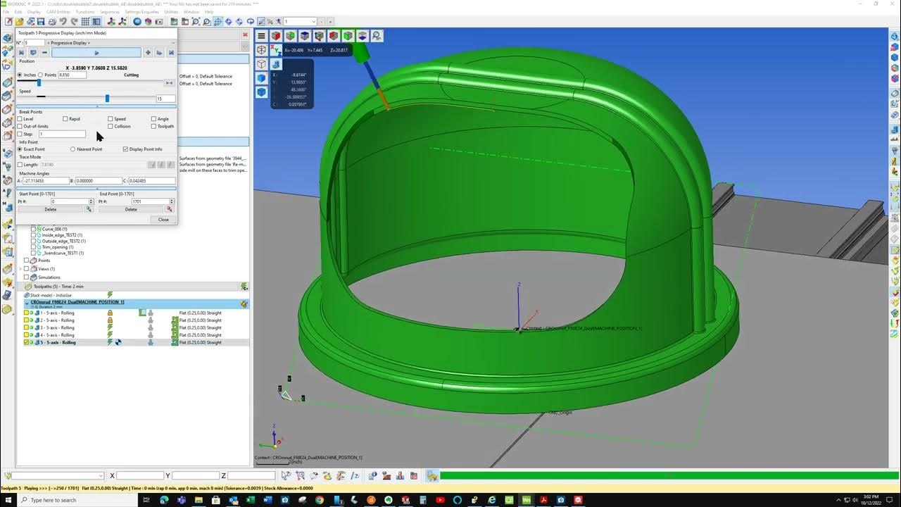 Worknc 5axis trim on Onsrud YouTube