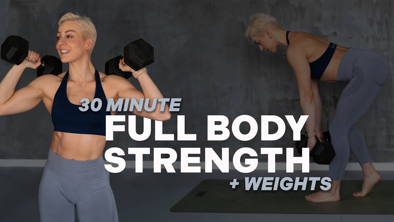 30 MIN FULL BODY STRENGTH | NO JUMPING | Dumbbells | + Weights | For ...