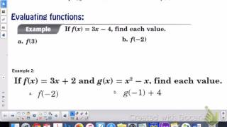 Topic 8 Function notation