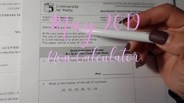 May 2019 Maths SEC Non-Calculator:  O