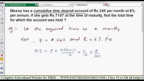 Calculation of Time Period on Recurring Deposit || Class 10 Maths ICSE ||
