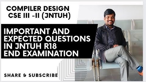 COMPILER DESIGN /PRINCIPLES OF COMPILER CONSTRUCTION IMPORTANT CONCEPTS AND QUESTIONS-JNTUH R18/R16