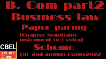 B.Com part 2 Business law chapter negotiable instrument in one video for 2nd annual 2022
