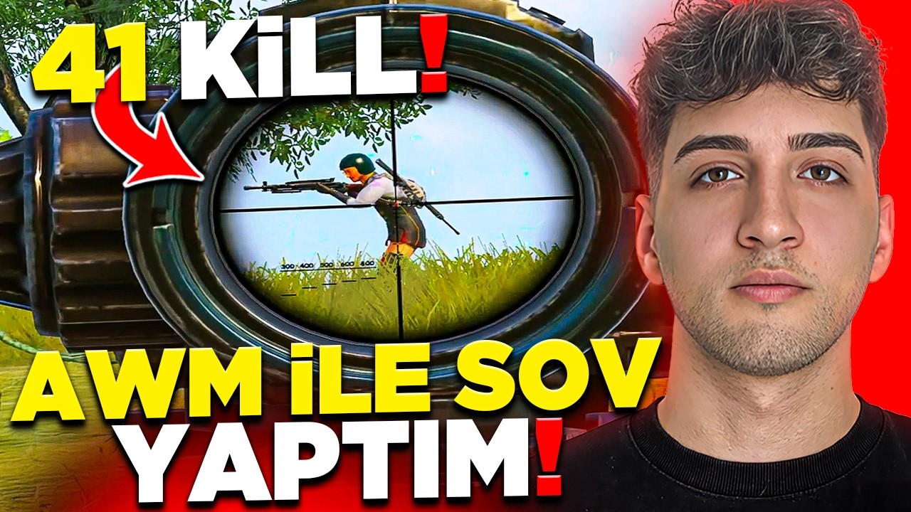 AWM İLE ŞOV YAPTIM! 41 KİLL İLE HARİTAYI TEMİZLEDİM! EFSANE MAÇ! PUBG Mobile