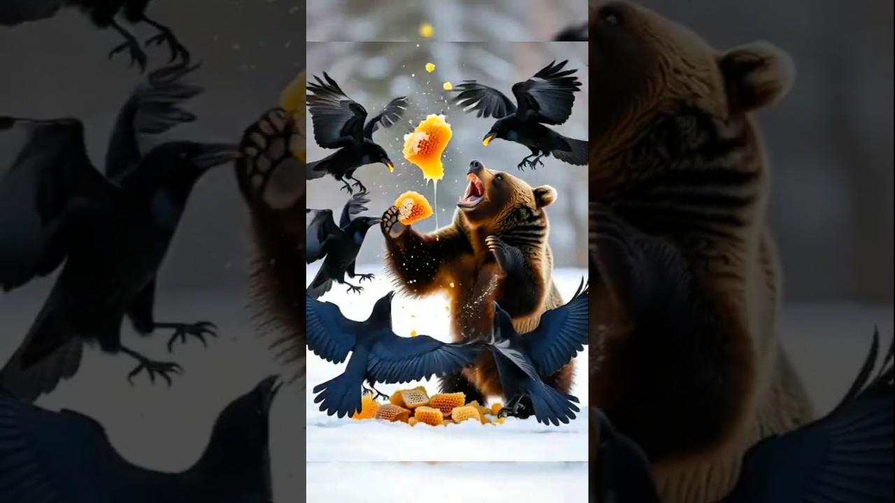 BEAR Get Revenge On Greedy Crows Who Stole Their Honey? 