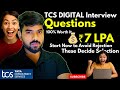 TCS Digital Interview Questions & Answers 😱 | Technical + HR | Latest Pattern