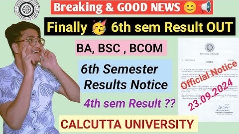 Cu 6th Sem Result Published 🔥| Cu Results Notice | BA, BSC, Bcom | Calcutta University #cu_result