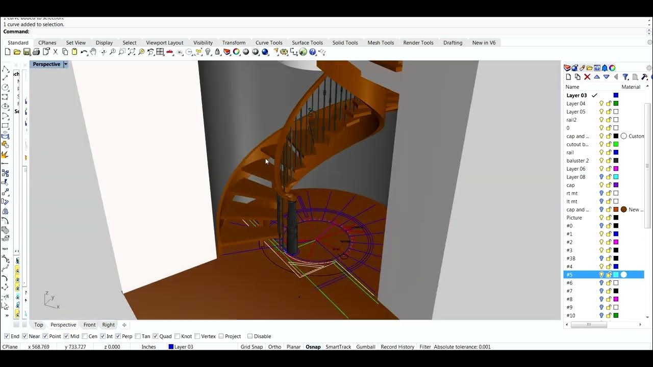 Tangent Handrail the Ordinate Method Part 1 - YouTube