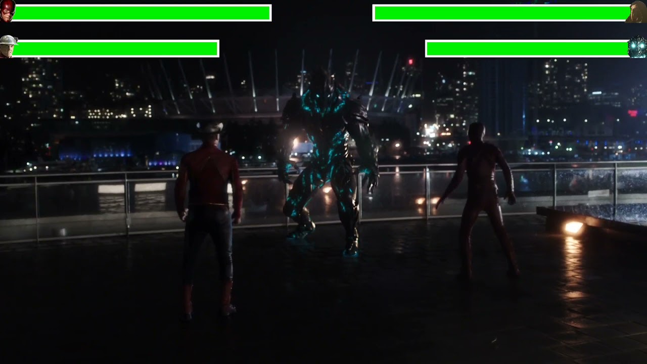 The Flash & Jay Garrick vs. Dr. Alchemy & Savitar with healthbars | The Flash: Season 3