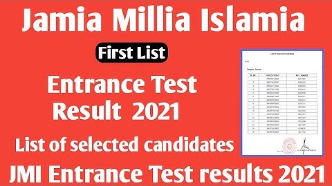 Jamia results list of Selected candidates 2021 Jamia M56 results declared 2021