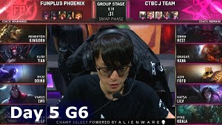 FPX vs JT | Day 5 S9 LoL Worlds 2019 Group Stage | FunPlus Phoenix vs J Team