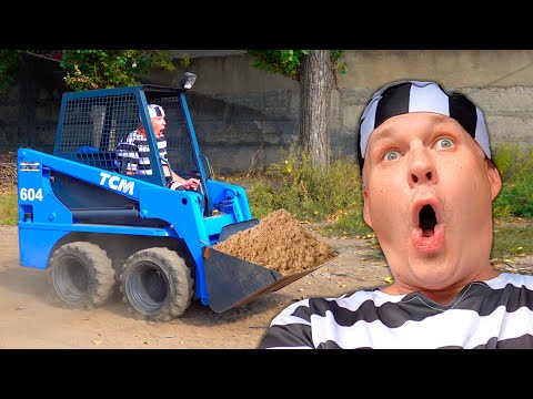 Pretend play police the tractor loader is gone - Dima Kids TV