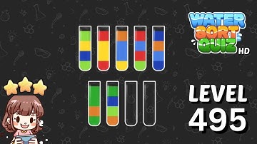 Water Sort Quiz Level 495 Solution Walkthrough 🧪