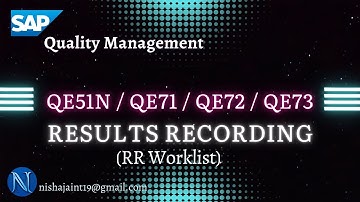 SAP QM | Worklist for Results Recording (RR) for Inspection Lot | SAP Quality Management