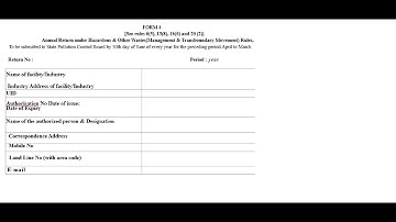 How to fill Form IV Hazardous Waste Annual Return..#legalrequirements ...#safetyofficer....