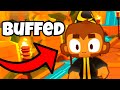 How powerful is the buffed monkey wizard now bloons td battles 2