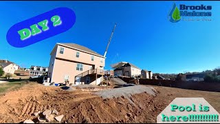 Fiberglass Pool Install (Brand - Latham Corinthian 14) (Day 2) by Brooks-Malone - Pool Arrived!