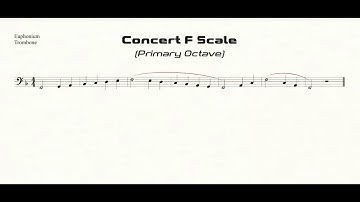 Trombone & Euphonium F Scale Practice in Half-Quarter All-State Pattern (primary octave)