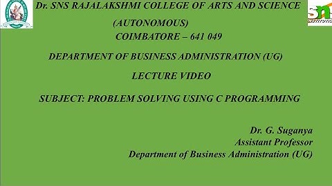 Strings in C | Problem solving using C| SNS Institutions