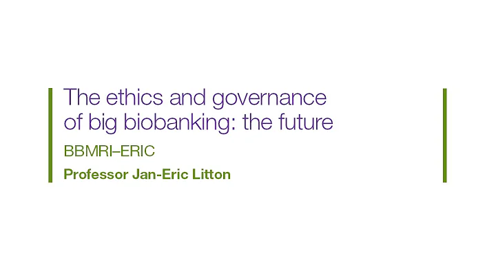 UKB EGC conference - Prof Jan-Eric Litton