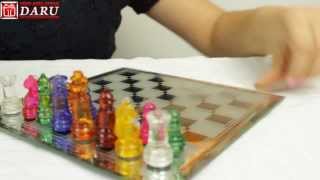 Шахматы стеклянные, цветные. Оригинальные и прикольные шахматы!