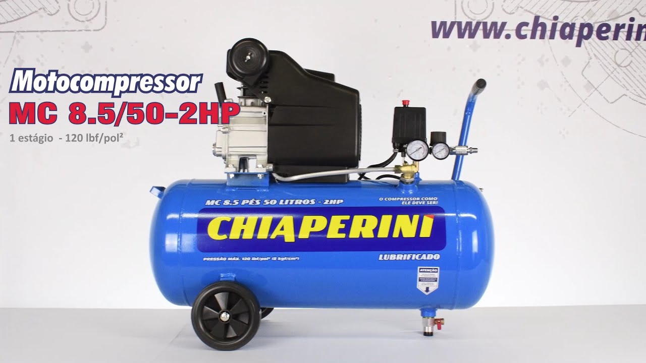 Motocompressor Chiaperini MC 8.5/50 - 8,5pcm 50L 120psi - 220V