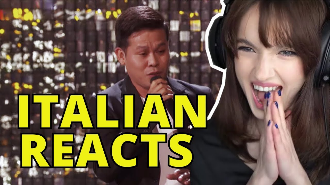 Marcelito Pomoy - Con Te Partirò | First Time Reaction (Italian Reacts)