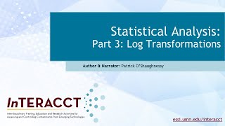Statistical Analysis - Part 3: Log Transformations