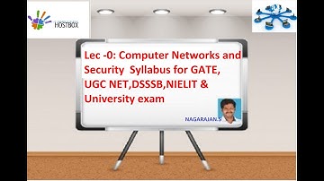 Lec -0: Computer Networks and Security  Syllabus for GATE, UGC NET,DSSSB,NIELIT & University exam