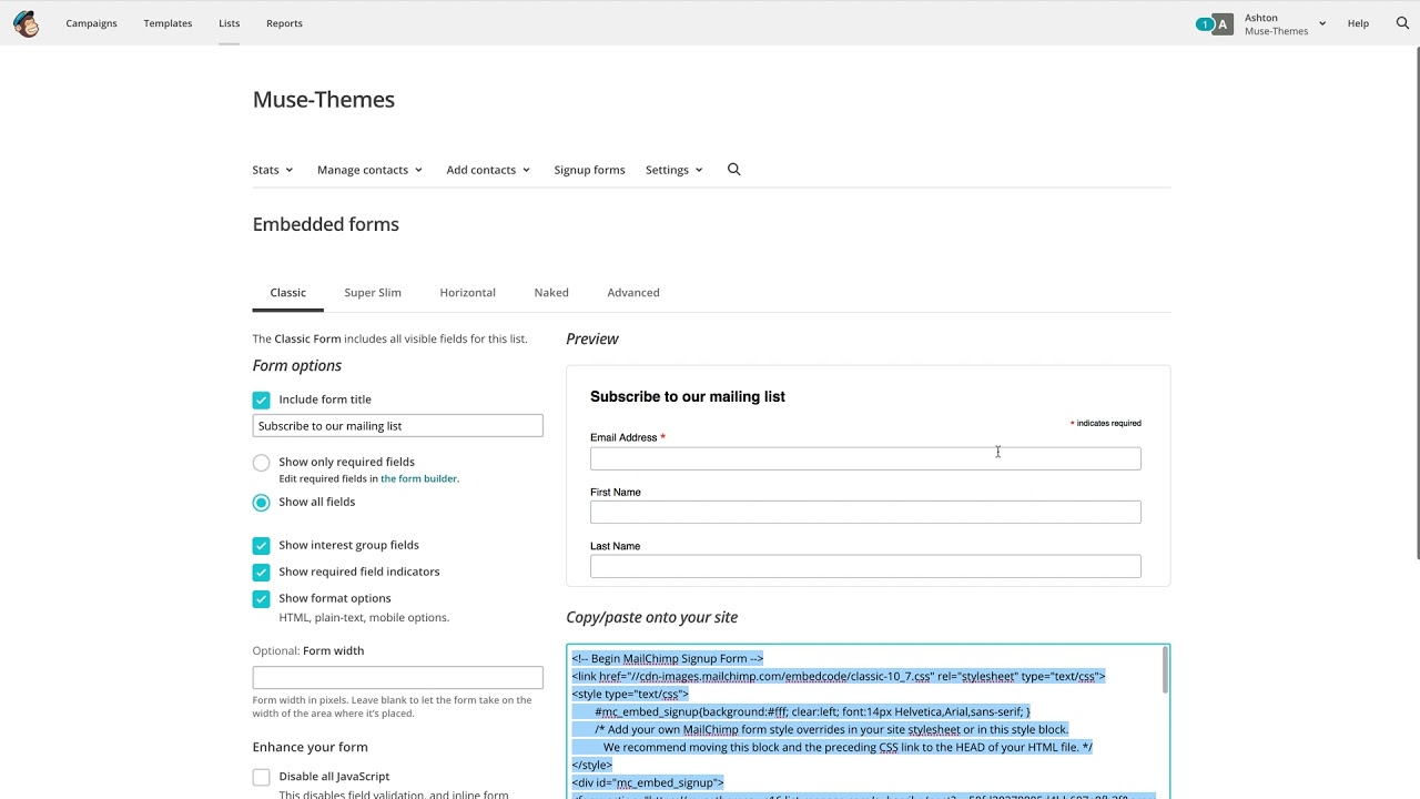 Mailchimp Email Signups Widget | Tutorial by MuseThemes.com