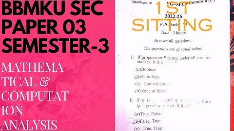 BBMKU SEC 3 SEMESTER3 MATHEMATICAL & COMPUTATIONAL ANALYSIS THINKING 1st SETTING QUESTION PAPER 2024