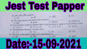 Jest test today | today jest paper 15-09-2021 | today jest test paper | Jest questions paper | IBA