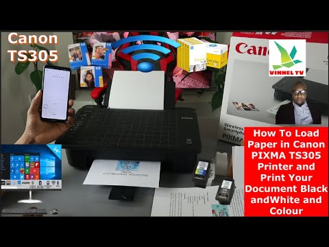 How To Load Paper in Canon PIXMA TS305 Printer and Print Your Document Black and White and Colour