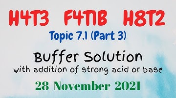 Topic 7.1 (Part 3): Buffer solution with addition of small amount of strong acid or strong base
