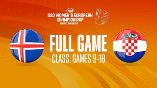 Iceland v Croatia | Full Basketball Game | FIBA U20 Women's European Championship 2022