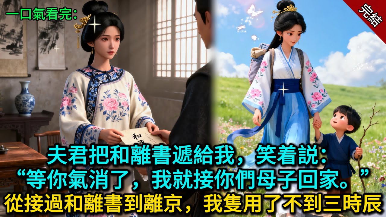 夫君把和離書遞給我，笑着説：“等你氣消了，我就接你們母子回家。”從接過和離書到離京，我隻用了不到三時辰......
