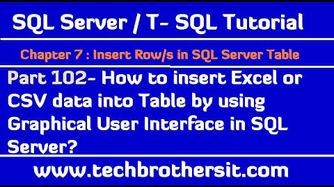 How to insert Excel or CSV data into Table by using Graphical User Interface in SQL Server -Part 102