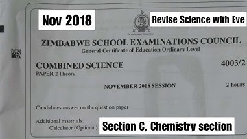 Zimsec Nov 2018, Combined Science Paper 2, Chemistry section